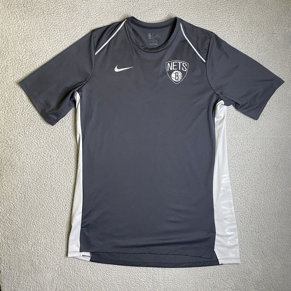Brooklyn Nets Nike Shirt Men XLT Black Gray Short Sleeve Crewneck NBA Basketball
